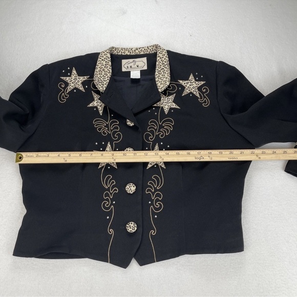 Scully Marsha Wright Vintage Jacket Women XL Crop Black Animal Print & Stars - Picture 13 of 13